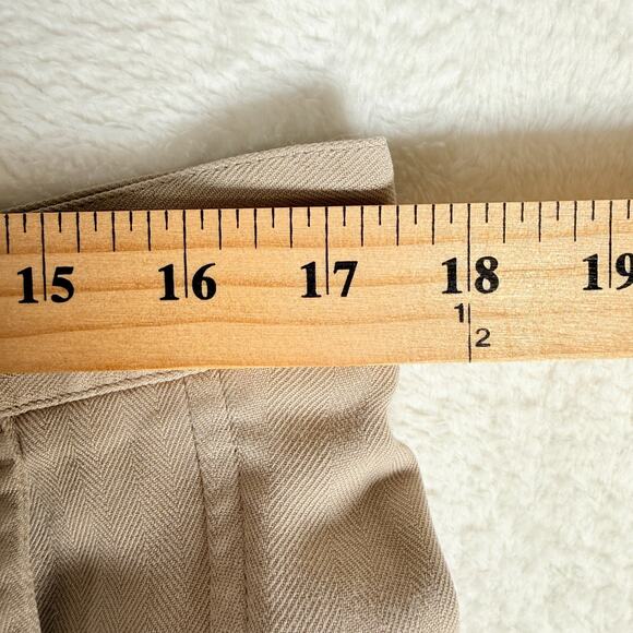 Caribbean Men's Shorts 36 Beige Relaxed Fit Pleated Silk Bermuda Pleated Y2K - Picture 5 of 8